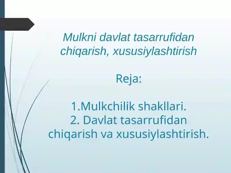 Mulkchilik shakllari