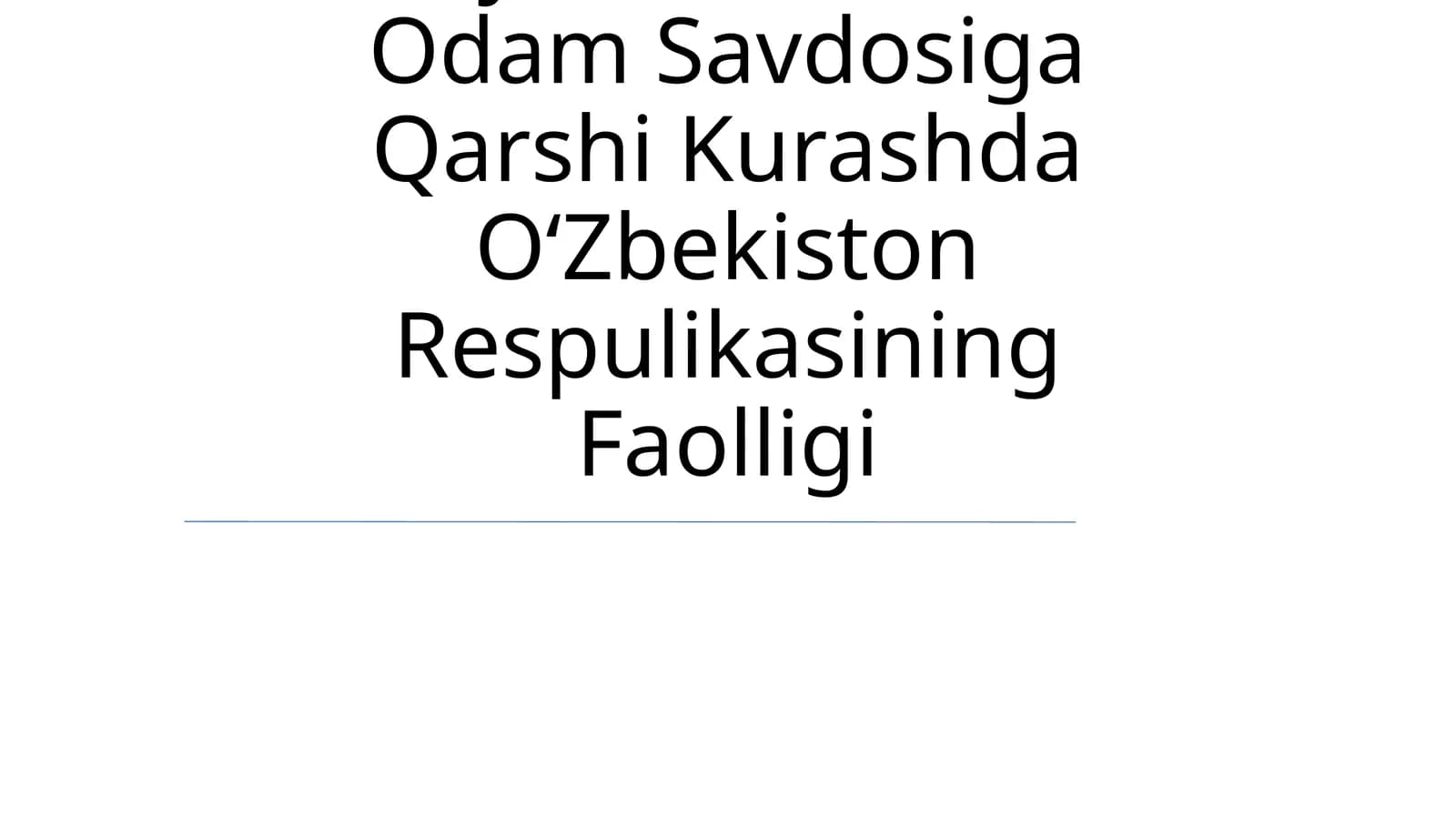Markaziy Osyoda Xavsizlik Masalalari