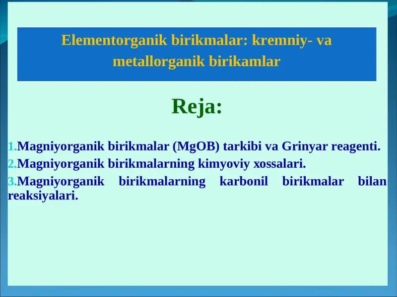Kremniy organik birikmalar