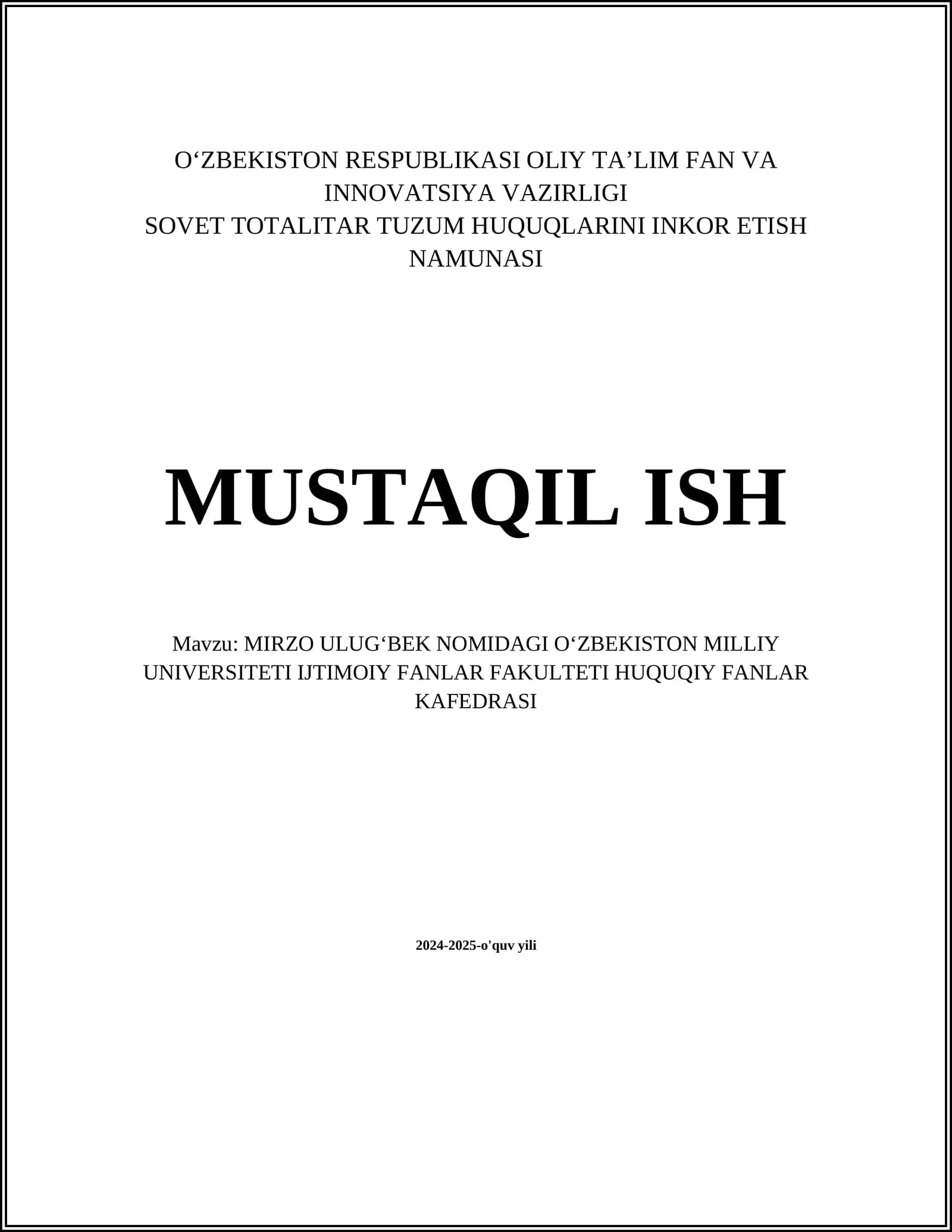 SOVET TOTALITAR TUZUM HUQUQLARINI INKOR ETISH NAMUNASI