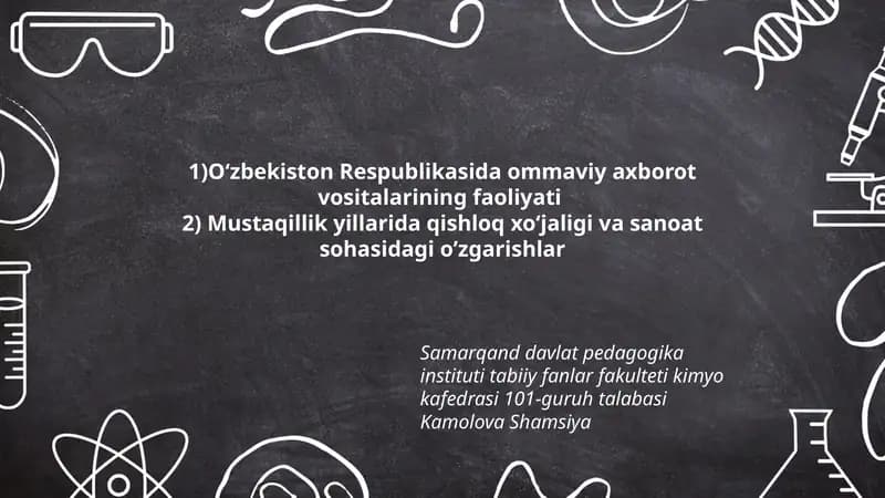 Oʻzbekiston Respublikasida ommaviy axborot vositalarining faoliyati