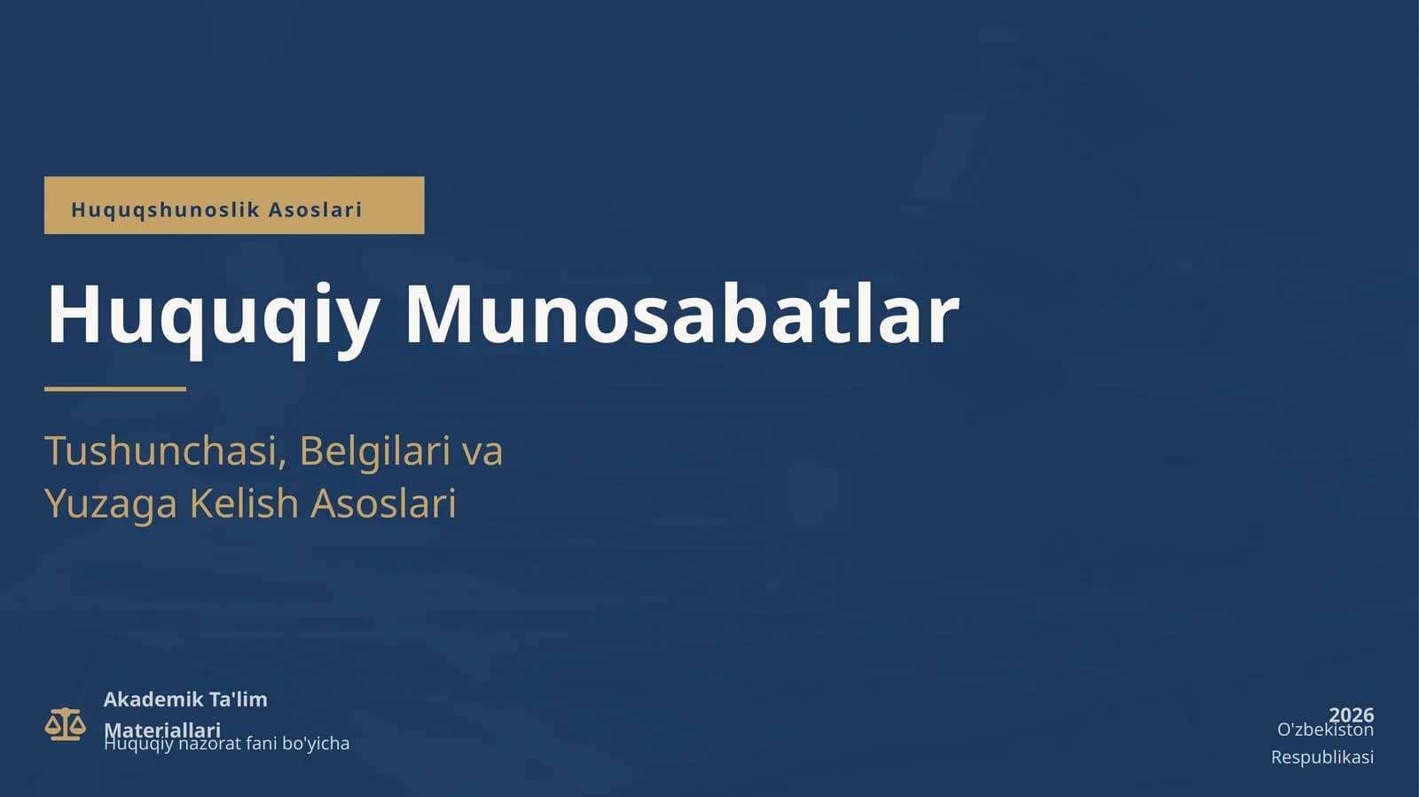 Huquqshunoslik Asoslari