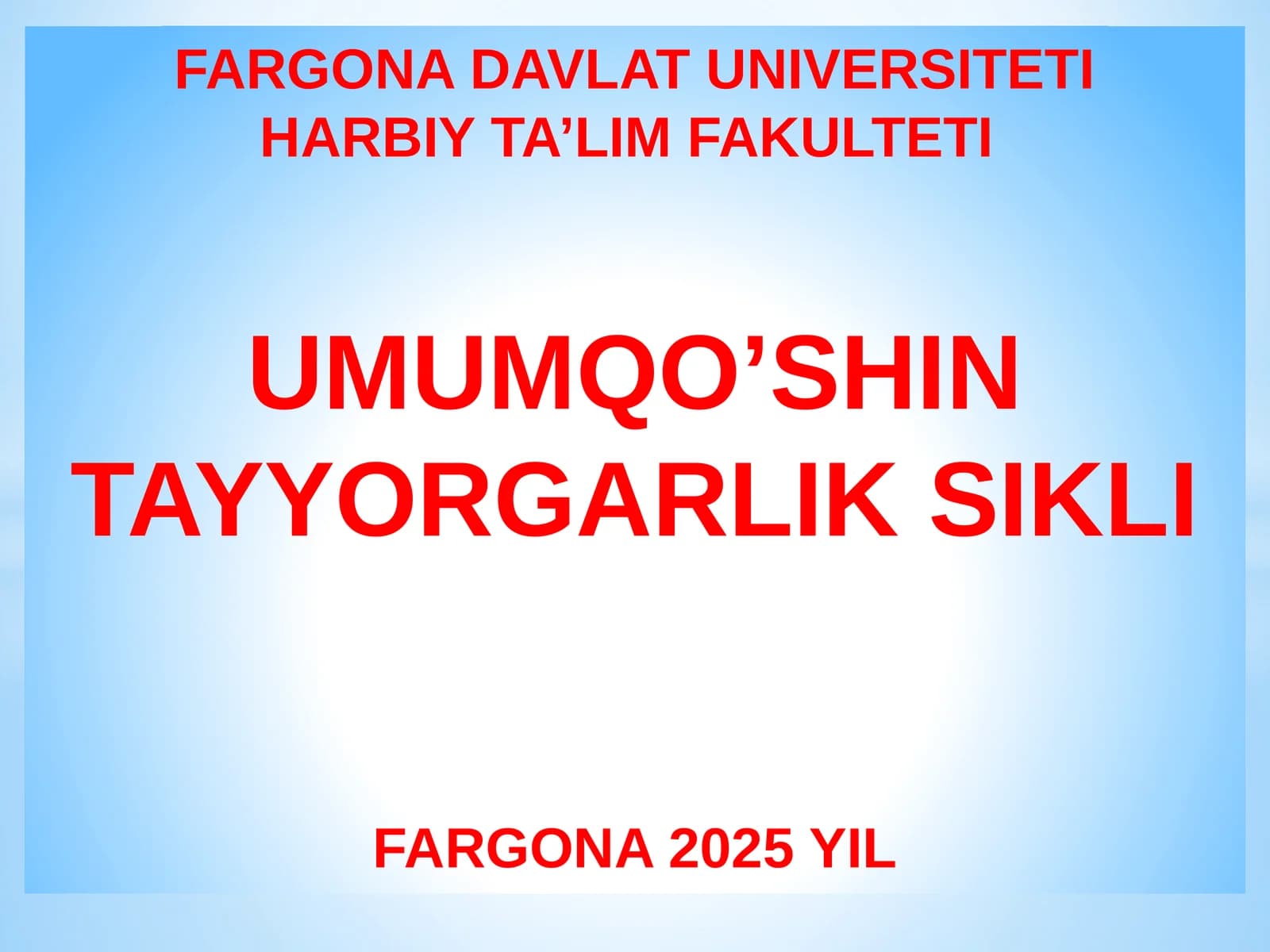 MO‘V aloqasini tashkillashtirish asoslari va radioso’zlashuvni olib borish tartibi