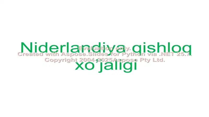 Niderlandiya qishloq xo’jaligi