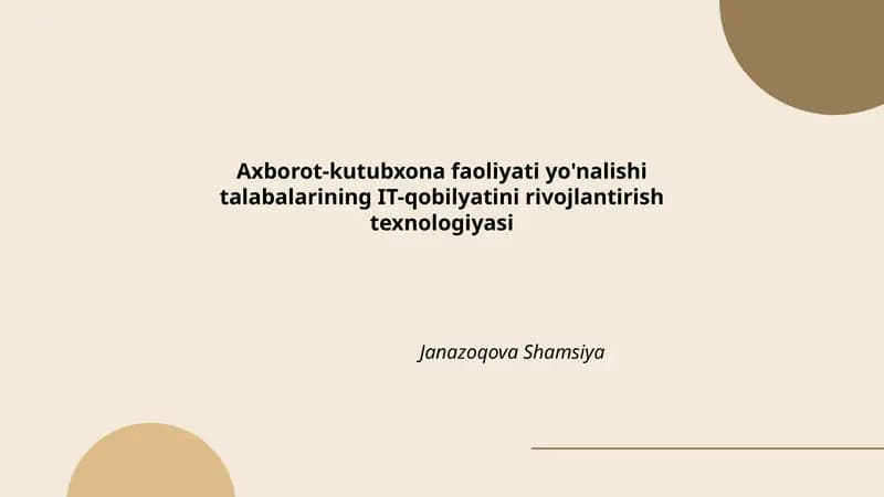 Axborot-kutubxona faoliyati
