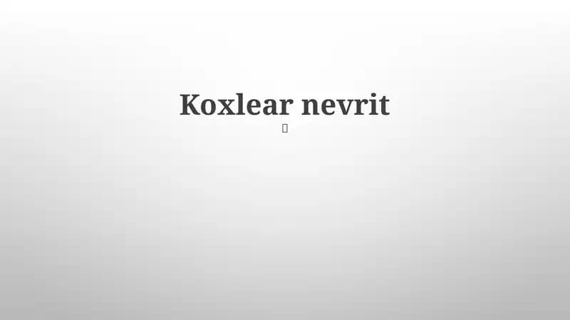 Koxlear nevrit