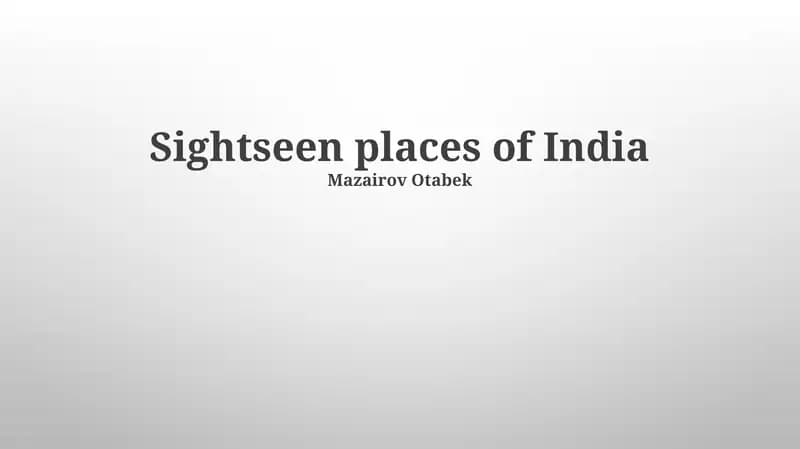 Sightseen places of India