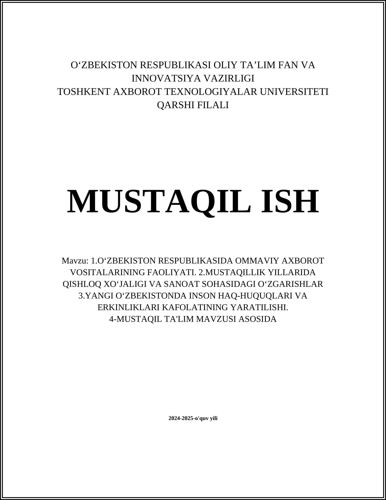 O‘zbekistonda ommaviy axborot vositalarining rivojlanish tarixi