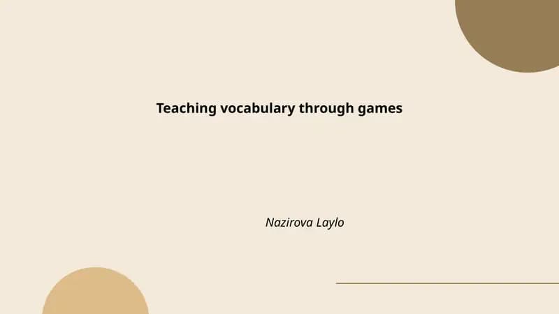 Teaching vocabulary through games