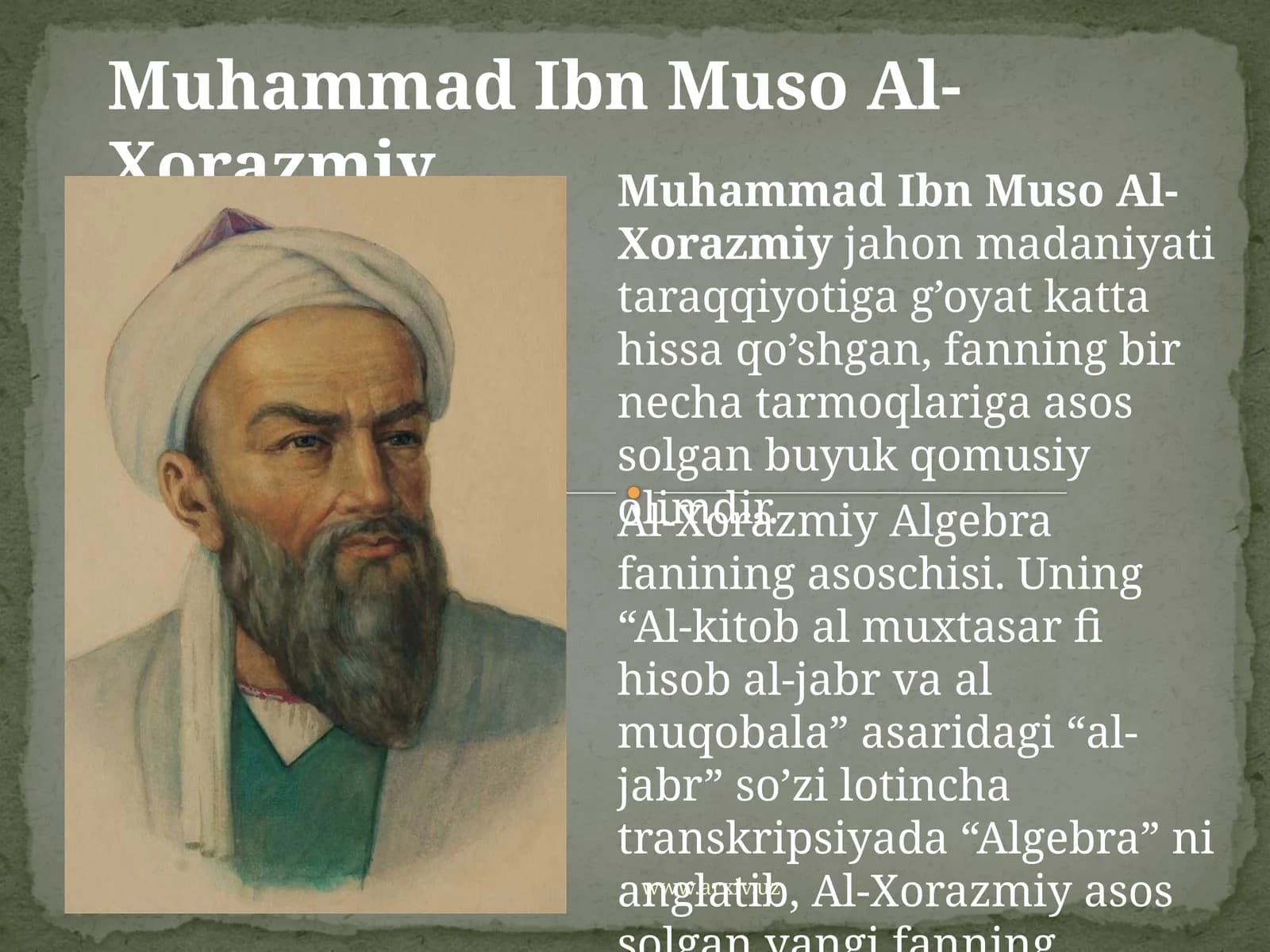 Muhammad Ibn Muso Al-Xorazmiy