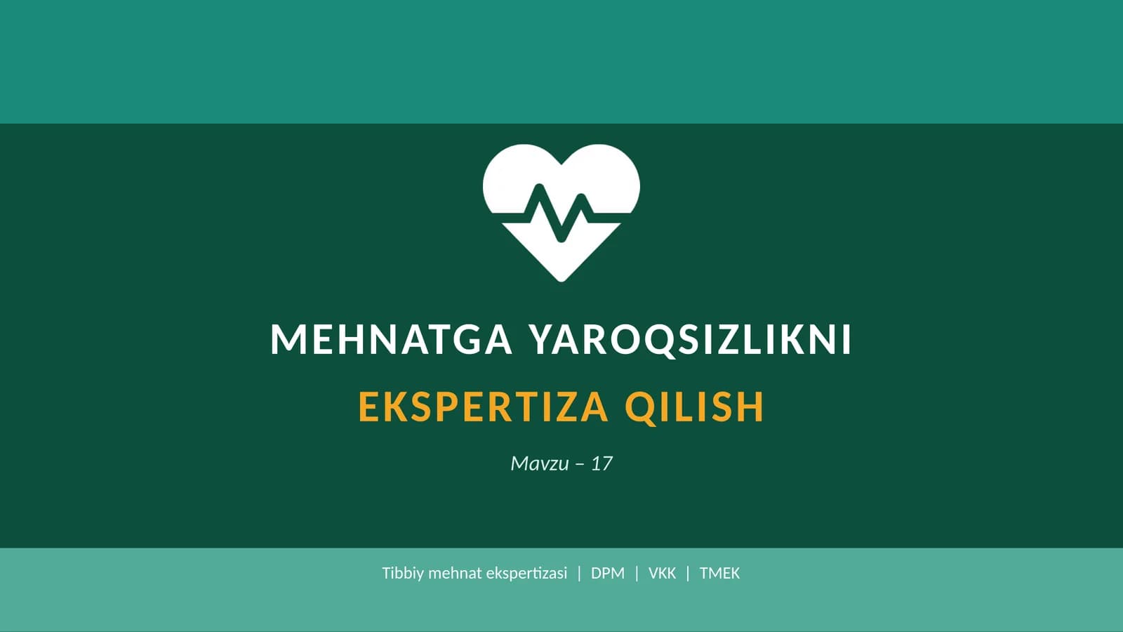 Tibbiy mehnat ekspertizasi | DPM | VKK | TMEK