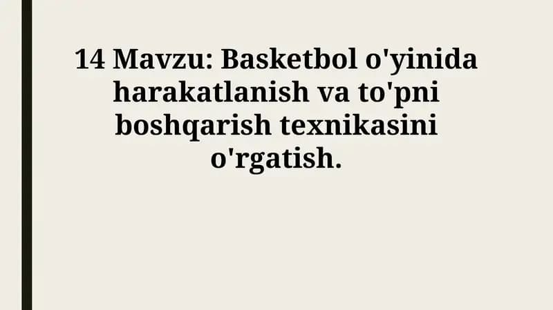 Harakat va To'p Boshqarish Texnikalari