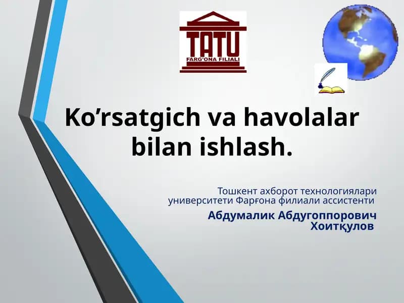 Ko’rsatgich va havolalar bilanishlash
