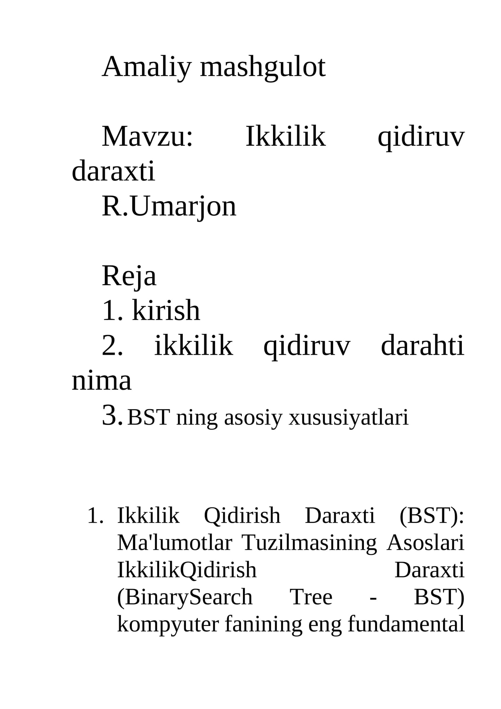 Ikkilik Qidiruv Daraxti