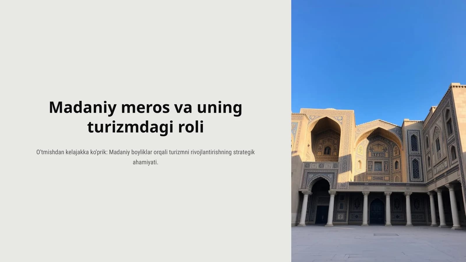 Madaniy meros va uning turizm dagi roli