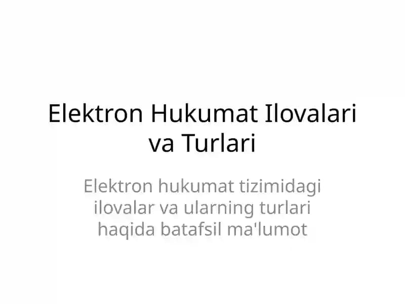 Elektron Hukumat Ilovalari