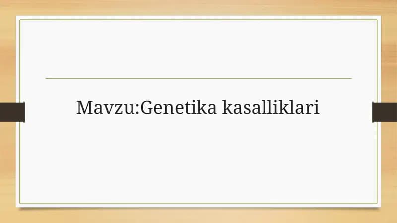 Genetika kasalliklari