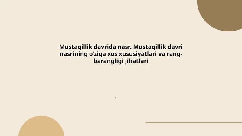 Mustaqillik davri nasr