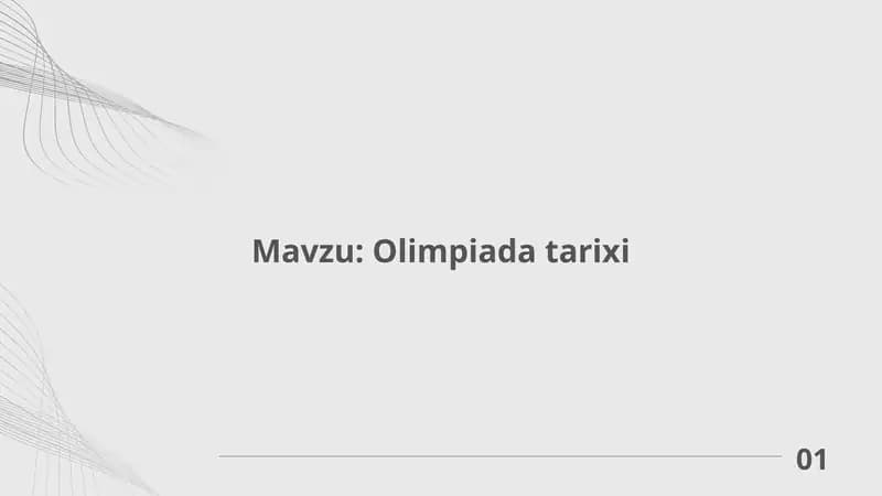 Olimpiada tarixi