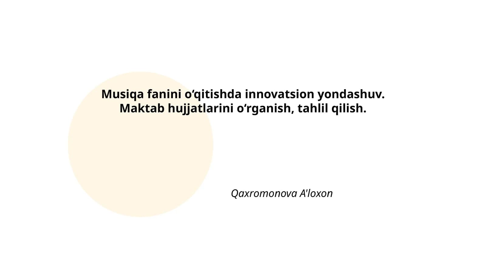 Musiqa fanini o‘qitishda innovatsion yondashuv