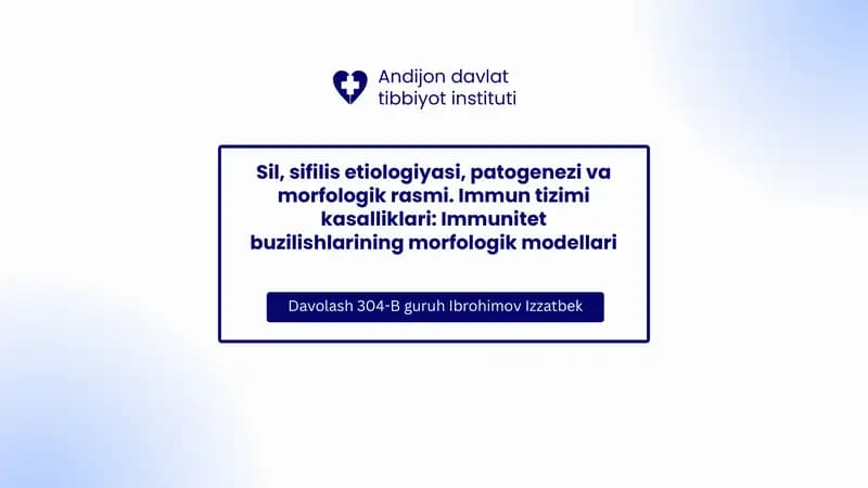 Sil va sifilis etiologiyasi,patogenezi.