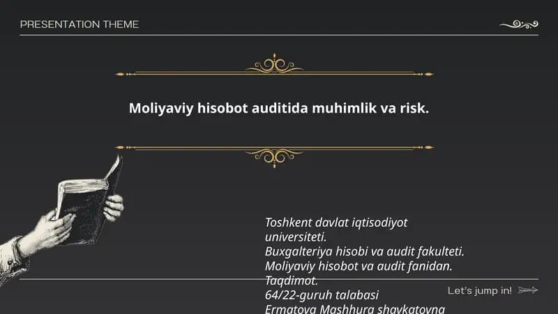 Moliyaviy hisobot auditida muhimlik va risk