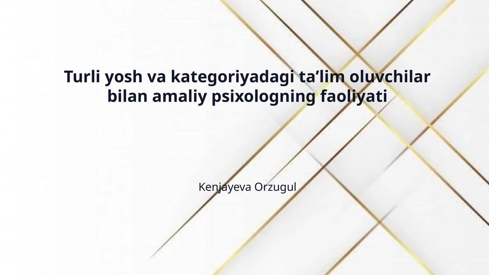 Turli yosh va kategoriyadagi taʼlim oluvchilar bilan amaliy psixologning faoliyati