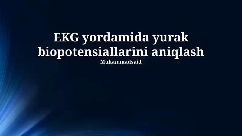 EKG yordamida yurak biopotensiallarini aniqlash