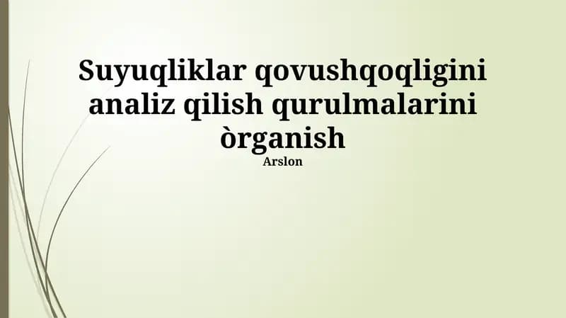 Suyuqliklar qovushqoqligini tahlil qilish uchun qurilmalar