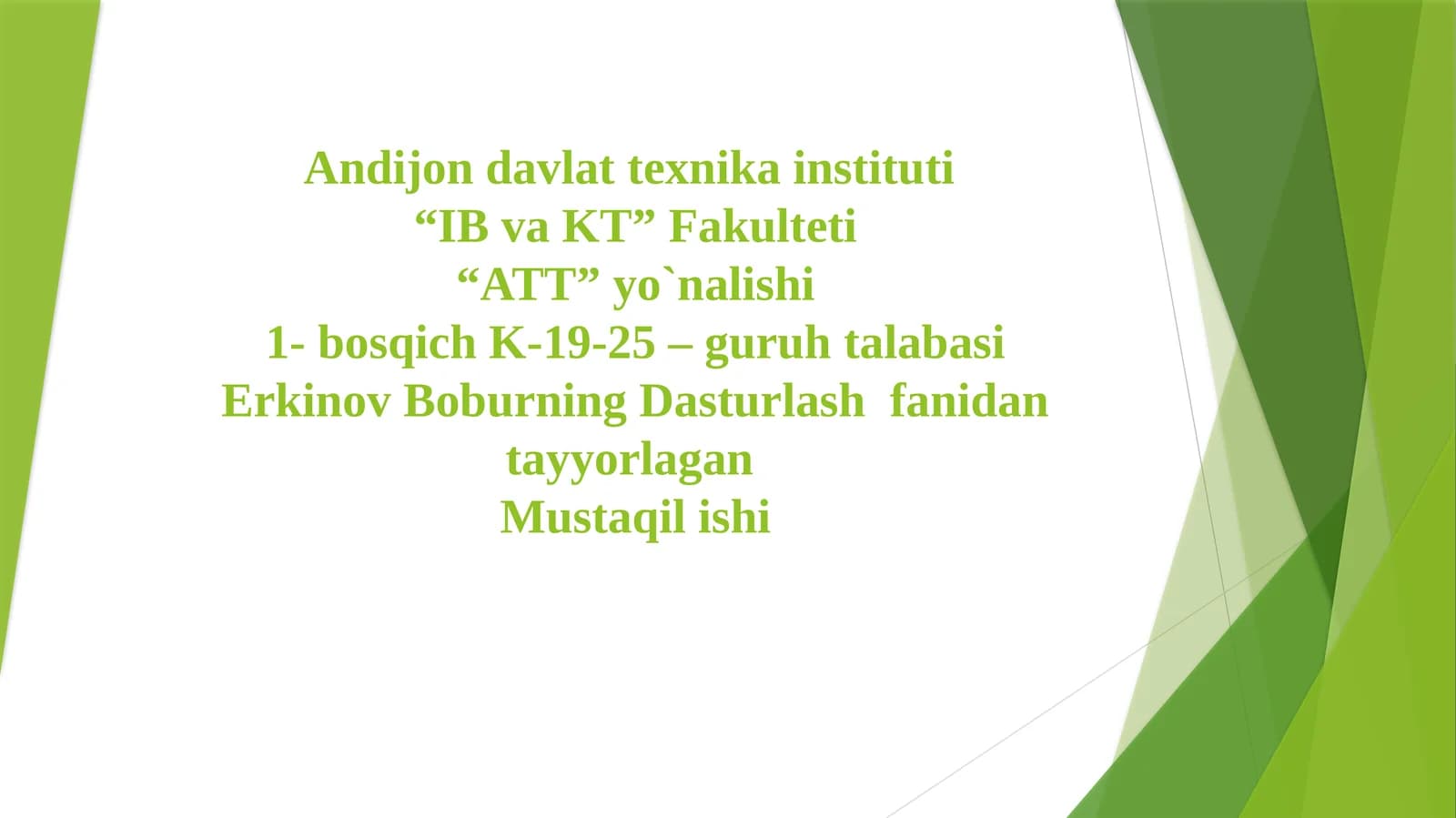 O‘QUVCHILAR UCHUN TEST TIZIMI YARATISH (SAVOLLARNI FAYLDAN O‘QISH BILAN)