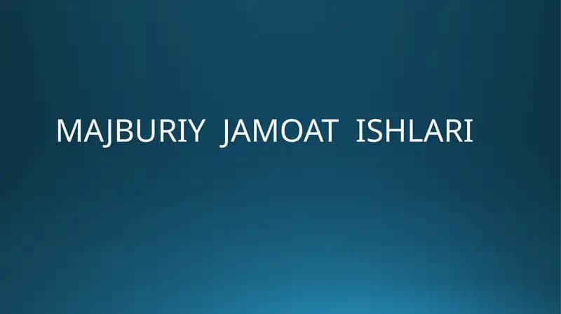 Majburiy jamoat ishlari