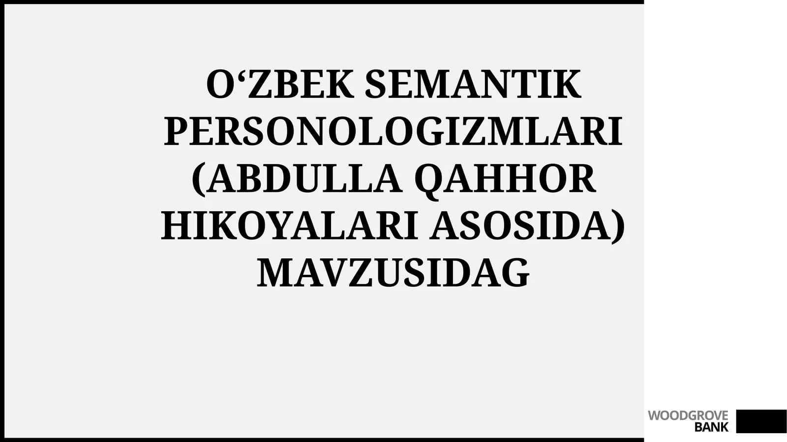 O‘ZBEK SEMANTIK PERSONOLOGIZMLARI