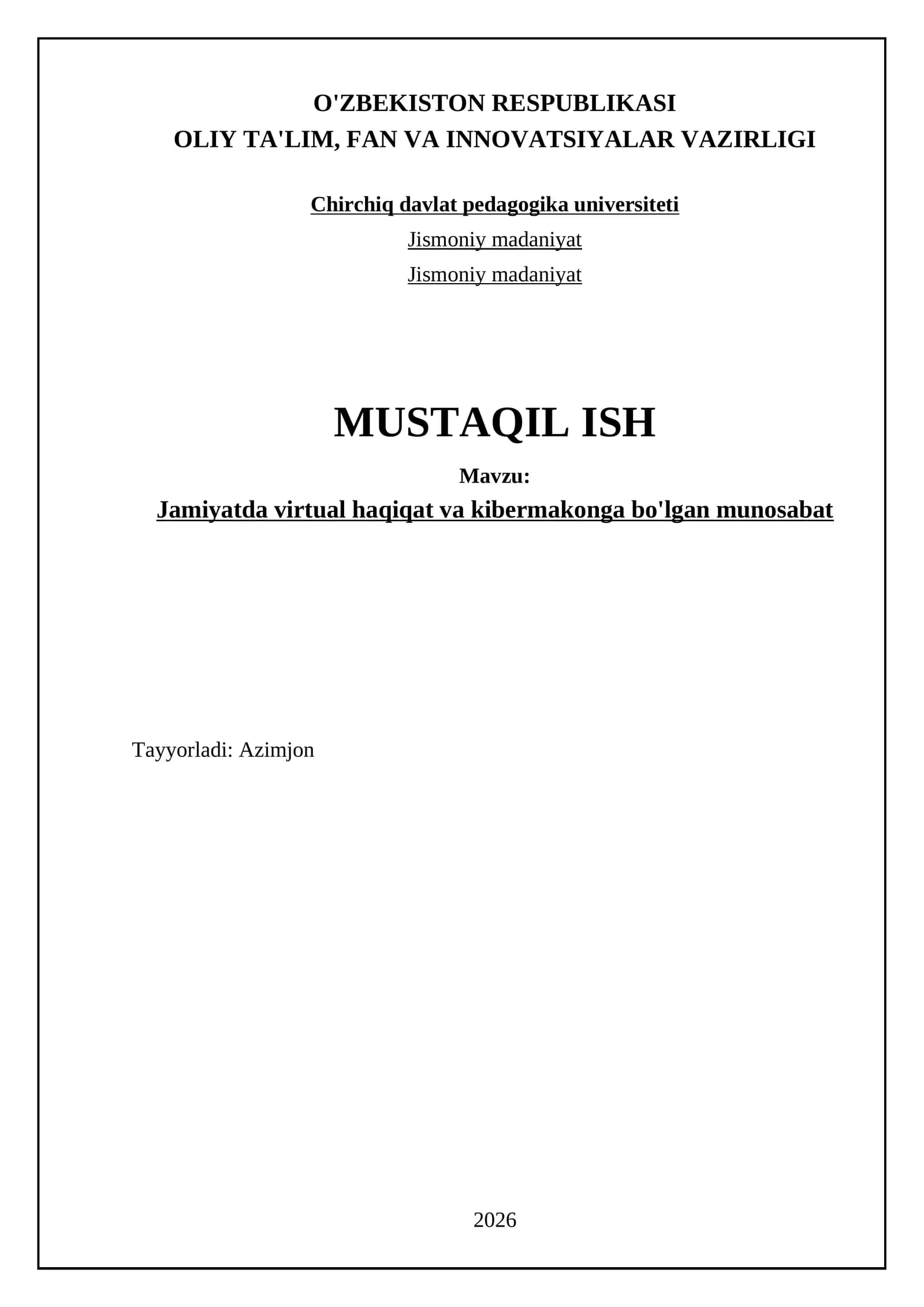 Jamiyatda virtual haqiqat va kibermakonga bo'lgan munosabat
