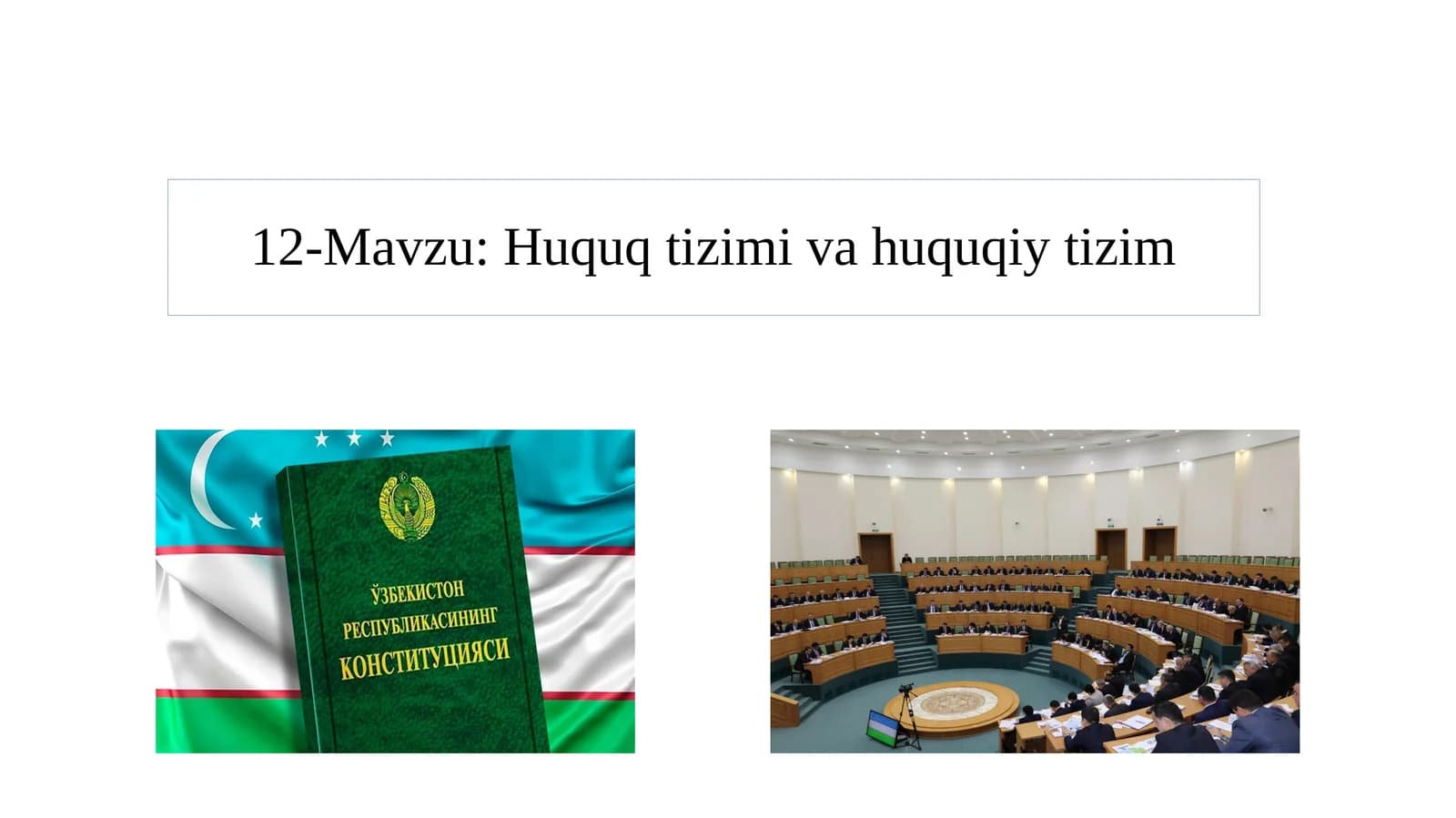 Davlat va huquq nazariyasi fanidan 12-mavzuga taqdimot