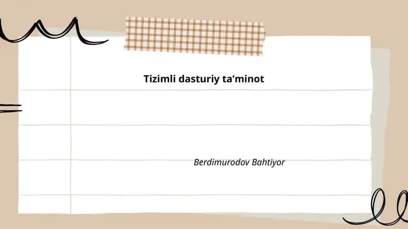 Operatsion tizimlarning tuzilishi va turlari