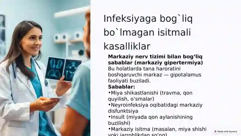 Infeksiyaga bog`liq bo`lmagan isitmali kasalliklar