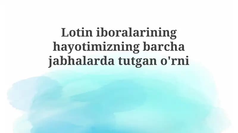 Lotin iboralari: tarix va meros