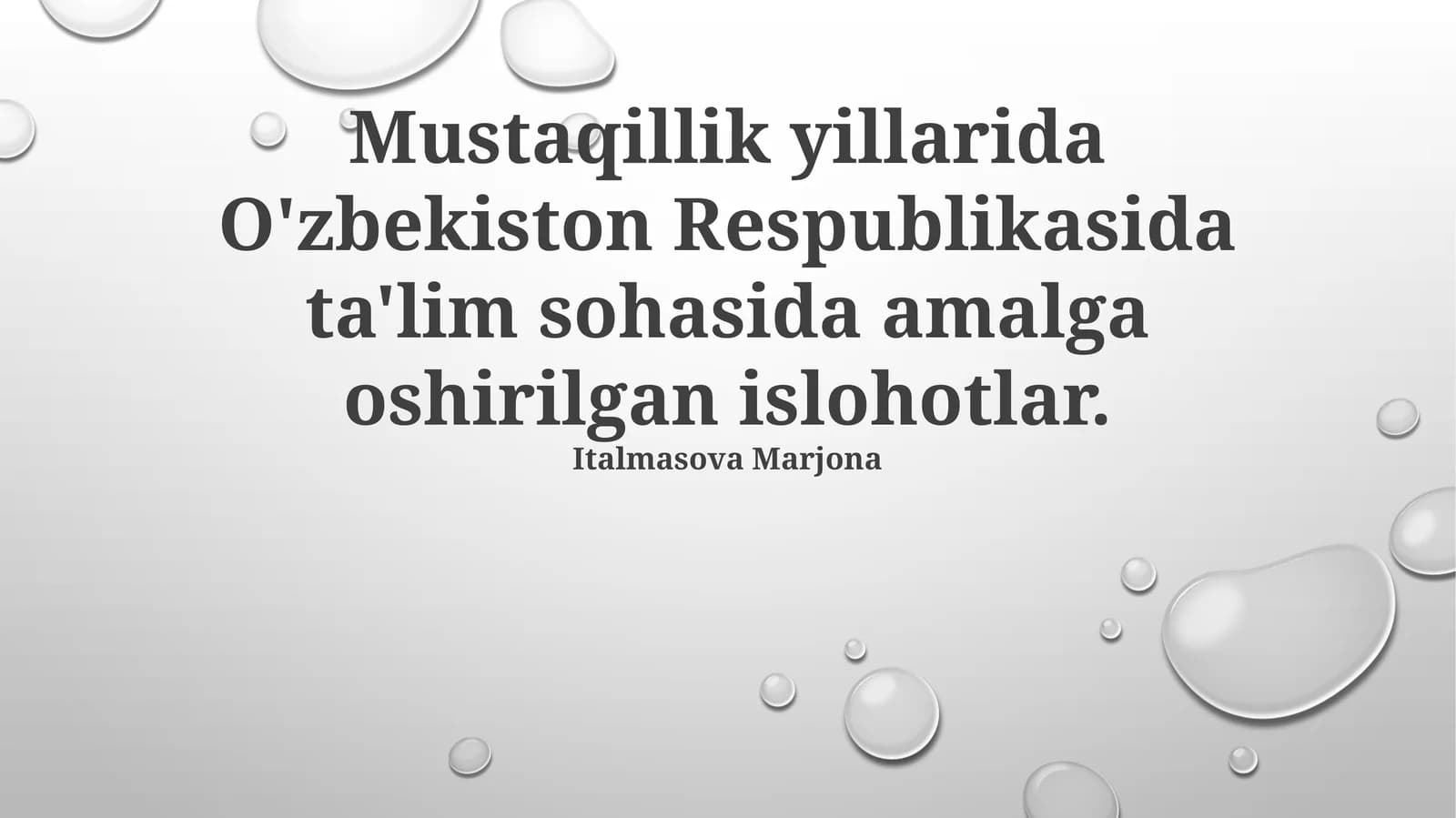 Ta'lim sohasidagi yutuqlar va muammolar tahlili