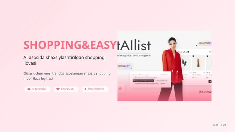 AI asosida shaxsiylashtirilgan shopping ilovasi