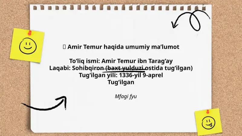 Amir Temur haqida umumiy ma’lumot
