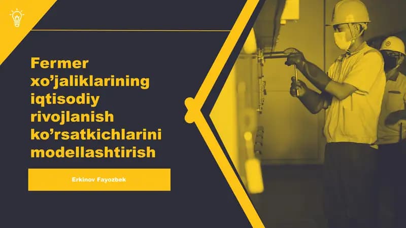 Fermer xo’jaliklarining iqtisodiy rivojlanish ko’rsatkichlarini modellashtirish