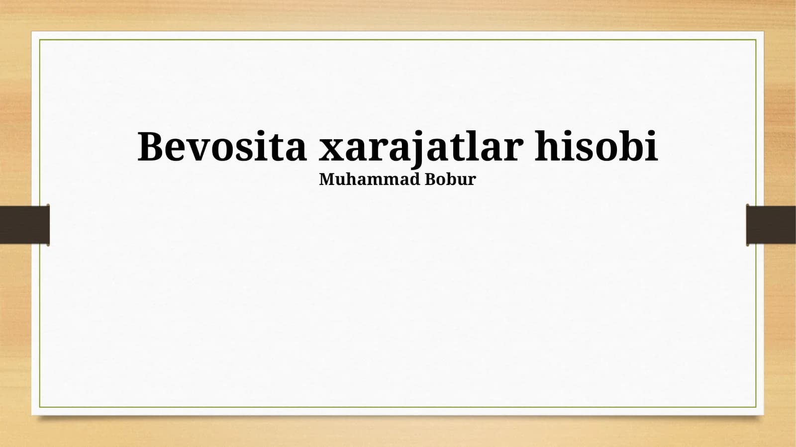 Bevosita xarajatlar hisobi
