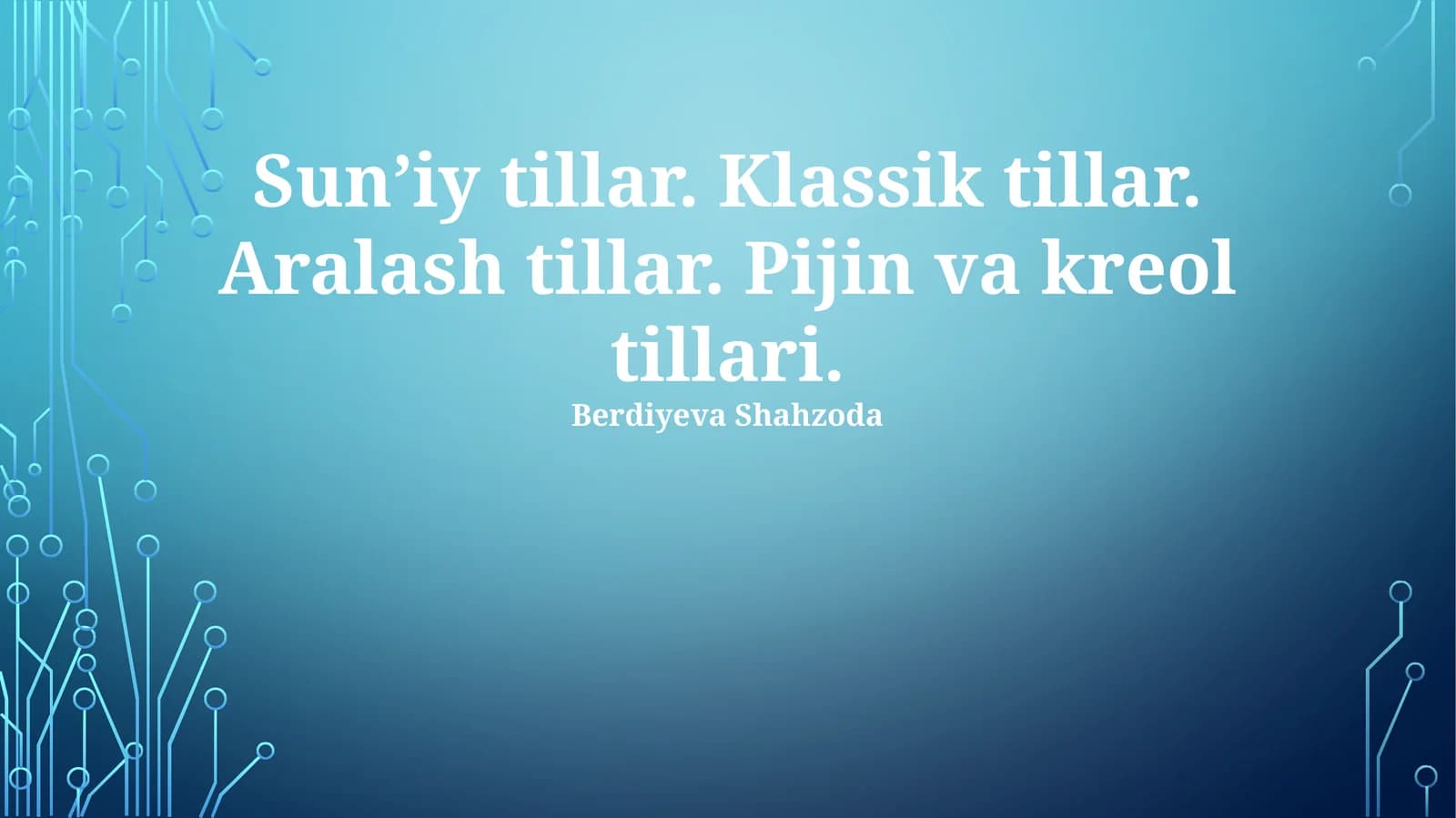 Sun'iy, Klassik va Aralash Tillar