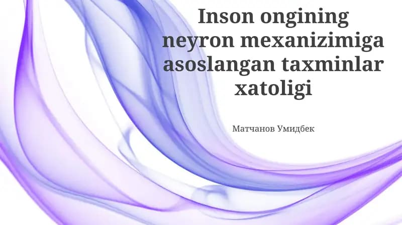 Farazlarning Xavfi