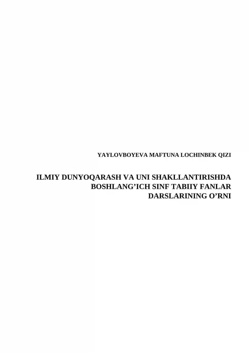 Uslubiy ko’rsatma
