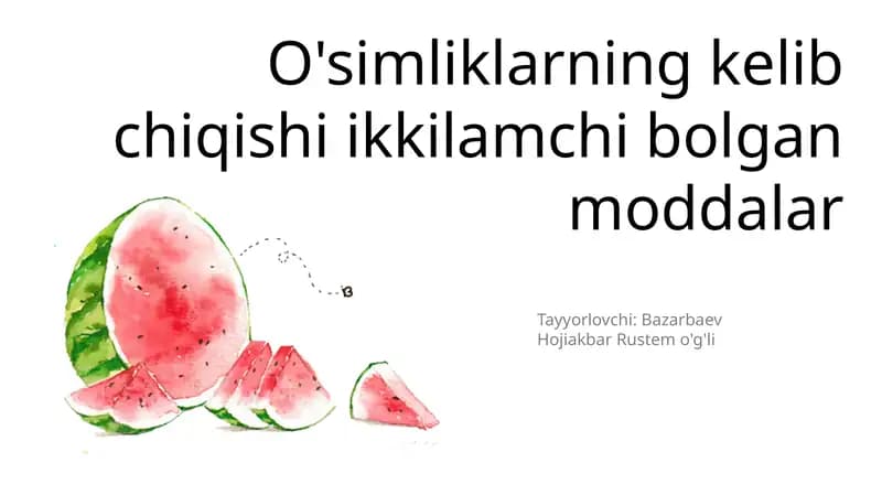 oʻsimliklarda ikkilamchi metabolitlar