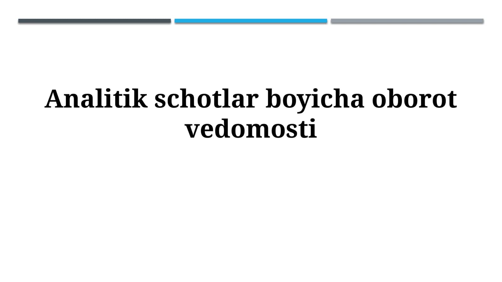 Tahliliy Hisoblar Bo'yicha Aylanma Davlat Bayonoti