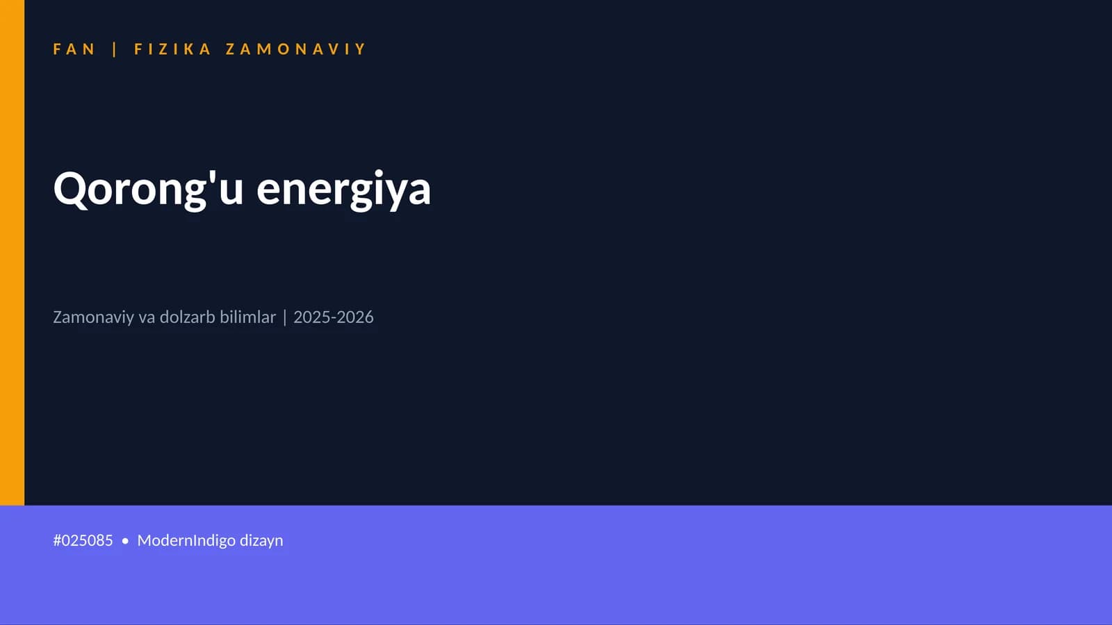 FAN | FIZIKA ZAMONAVIY