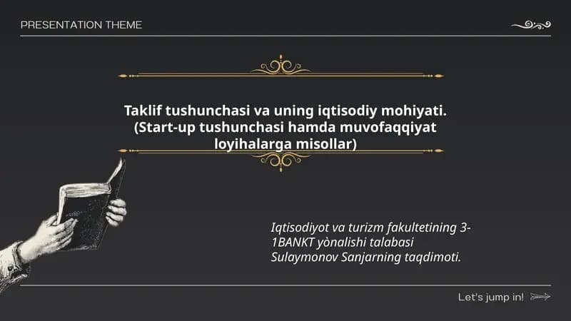 Start-up tushunchasi hamda muvofaqqiyat loyihalarga misollar
