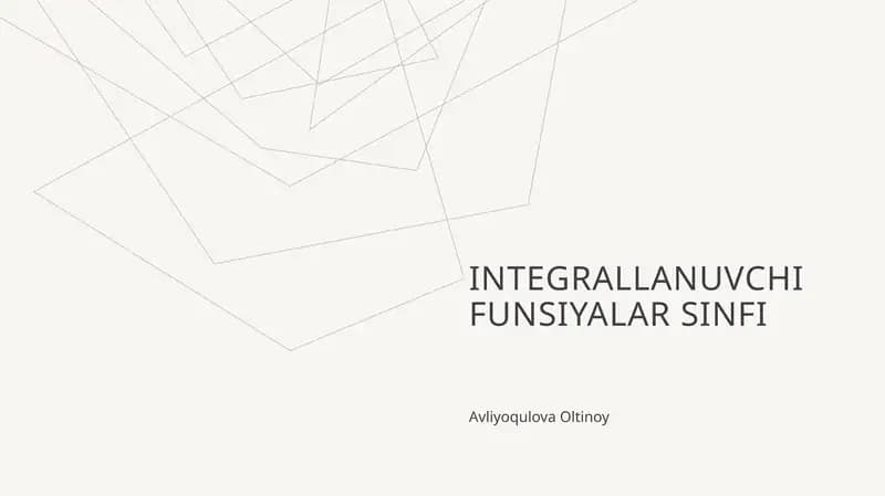 Integrallanuvchi funsiyalar sinfi